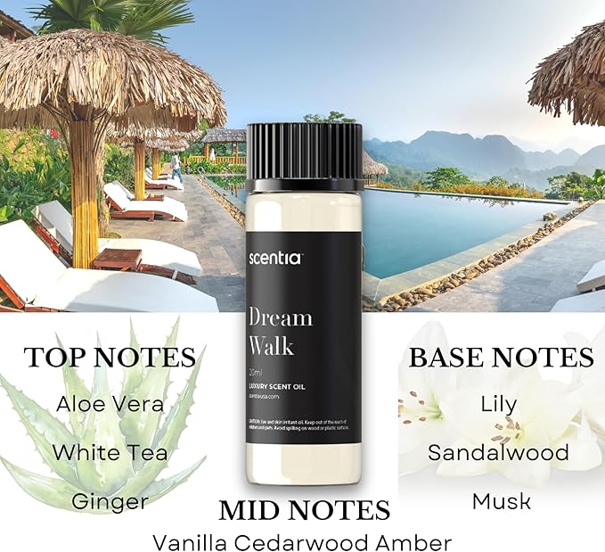 Scentia Luxury Fragrance Collection Diffuser Oils – 3×20 ml Aromatherapy Set | Premium Scents Inspired by 5-Star Destinations | Long Lasting Aroma, Gift-Ready Essential Oil Blend