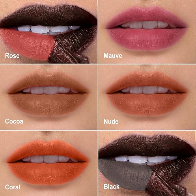 OETUIOW Lip Stain Peel Off, Lip Liner Moisturizing Long-Lasting & Waterproof, Transfer Proof & Plumping, Non-Stick Cup, 2PCS Mauve