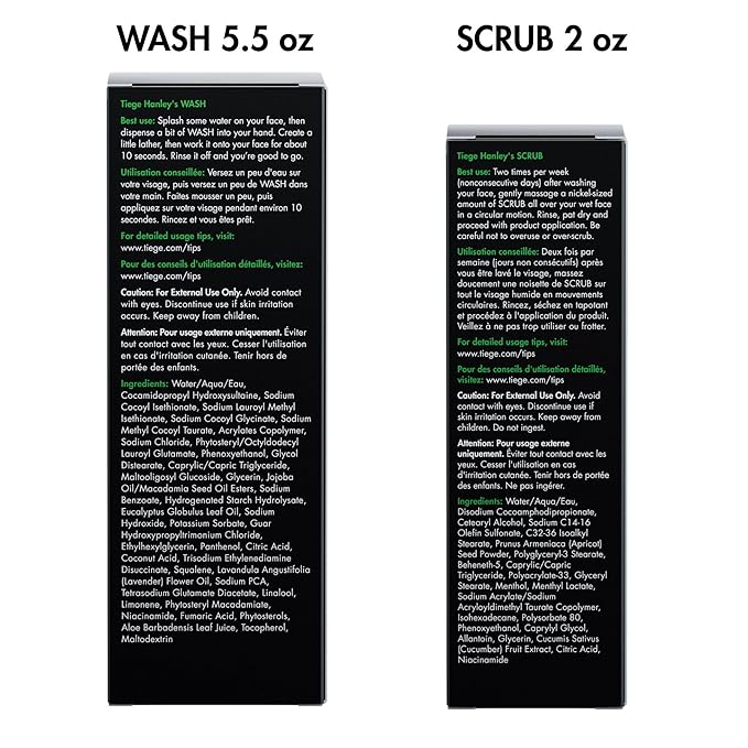 Tiege Hanley Face Wash & Exfoliating Scrub Bundle for Men, 2 Piece Set