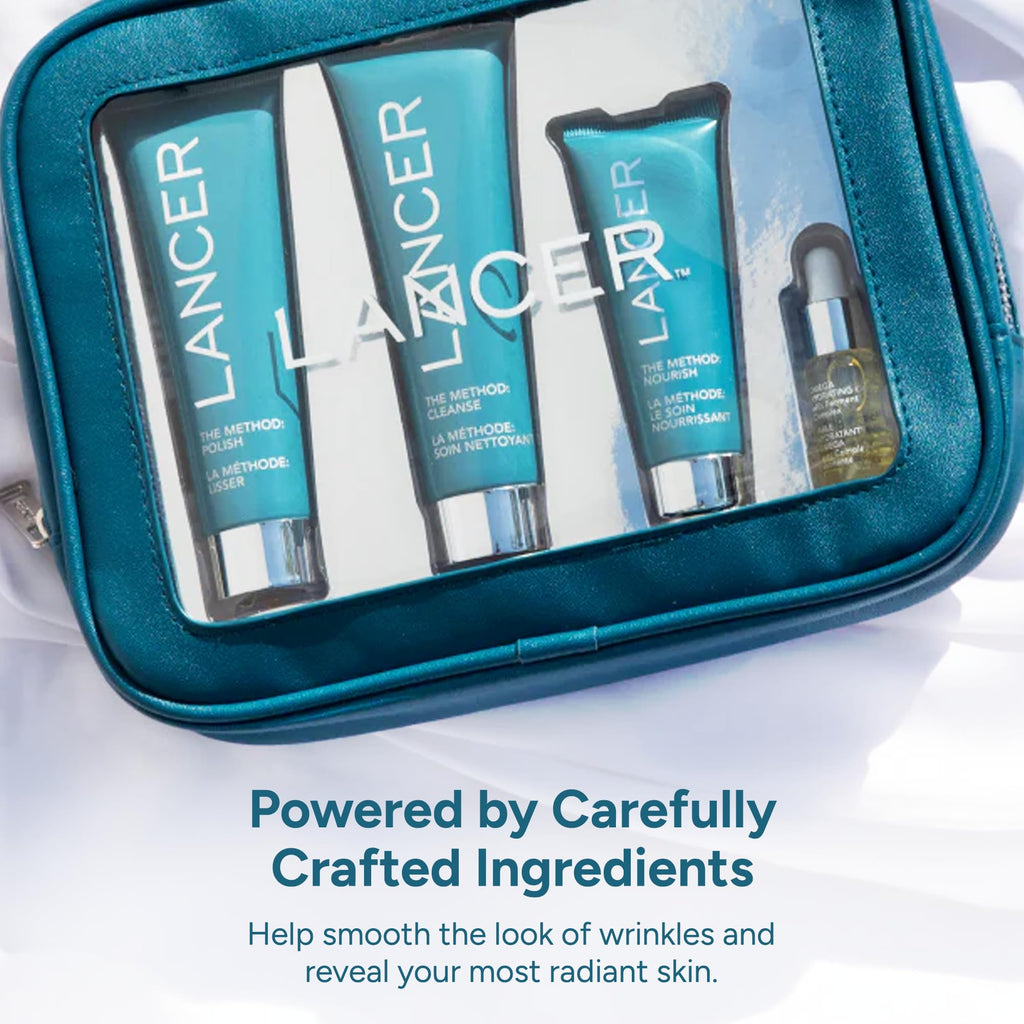 Lancer Skincare Intro Kit | Face Scrub, Cleanser, Moisturizer & Omega Oil