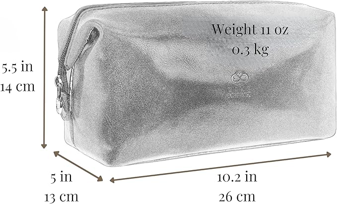 Time Resistance Leather Toiletry Bag - Italian Cosmetic Case Dopp Kit (Brown)