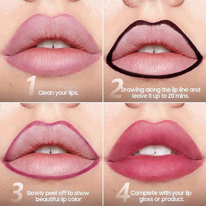 Anguishil Peel Off Lip Liner Tattoo, Lip Stain Long Lasting Waterproof Transfer Proof for Women & Girls, Enhancing Complexion, Vegan & Cruelty-Free (Nude)