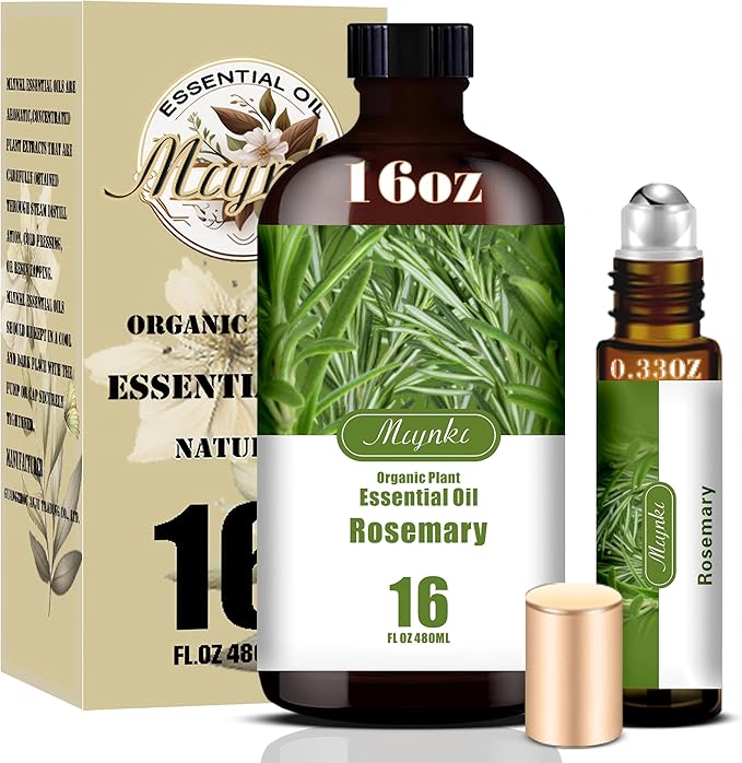 MLYNKL Rosemary Essential Oil,for Diffuser,16oz+Roll-On 0.33oz