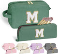 YOOLIFE Birthday Gifts - Gifts for Women Mom Teen Girls Travel Cosmetic Bag Toiletry Bag Makeup Brush Bag Personalized Gifts Best Friend Birthday Gifts for Sister Her Women Teen Girls Gifts Letter M