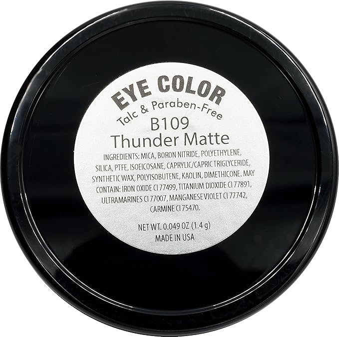 Pure Ziva Thunder Matte Dark Grey Blue Gray Pressed Powder Single Eyeshadow; Talc, Paraben & Cruelty Free