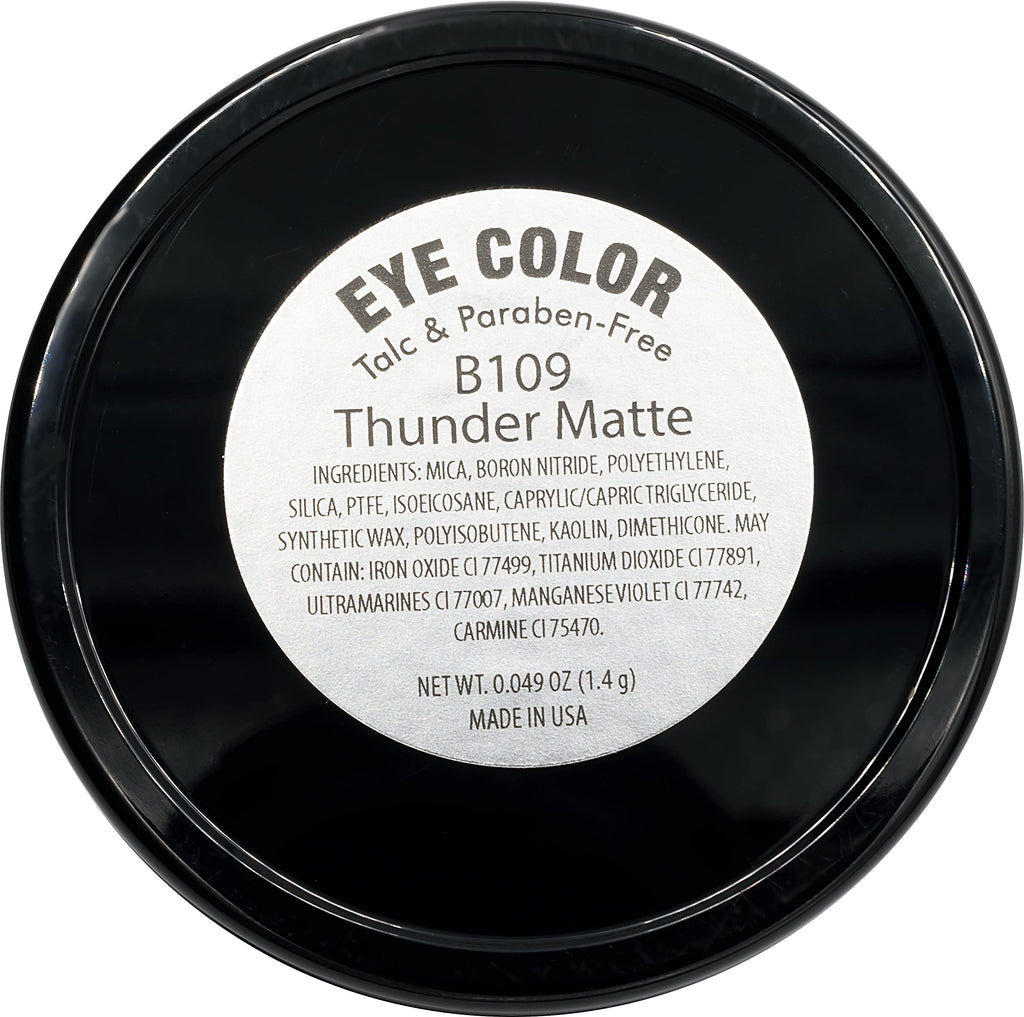 Pure Ziva Thunder Matte Dark Grey Blue Gray Pressed Powder Single Eyeshadow; Talc, Paraben & Cruelty Free