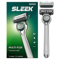 DORCO SLEEK 6 Blade Razor for Men with Multi-Flex Technology for a Smooth & Comfortable Shave | Cartridge Razor for Men, Razor Handle + 2 Cartridges