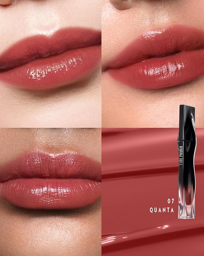 TIMEPHORIA Stellar Dust Lip Stain 07 Quanta, Transfer-Proof & Smudge-Proof Lip Gloss, Orangish Red Tinted Glossy Finish, High-Pigment Vibrant Color, Hydrating Lightweight Long-Lasting Lip Makeup