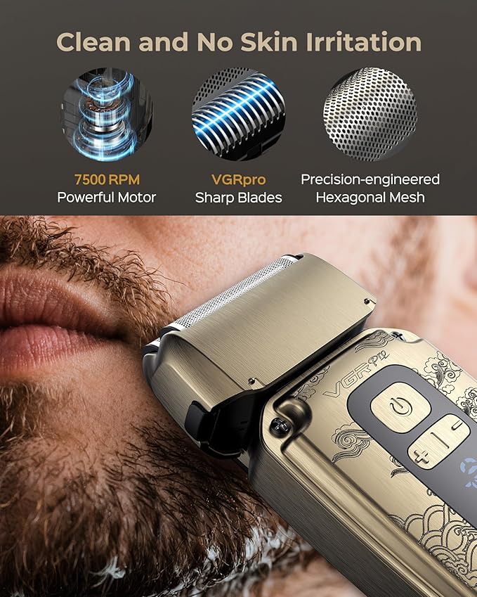 VGRPRO Hair Clippers for Men, Beard Trimmer, Foil Shaver 3-in-1 Clipper Set