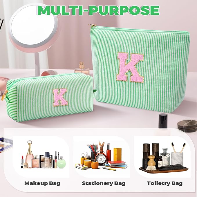 Btffitting Gifts for Teen Girls Women - Birthday Gifts for 10 11 12 13 14 15 16 17 18 Years Old Girl,Makeup Bag Cosmetic Bag,Teacher Gift Trendy Stuff Toiletry Bag - Green,K