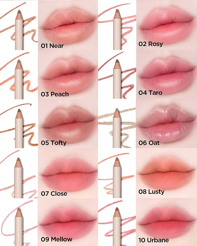 THESAEM Cover Perfection Lip Pencil - 02 Rosy Rose Pink - Slim 4mm Lip Liner for Overlip Correction - Korean Makeup Lip Contouring Pencil Easy Blending Formula, 0.04oz