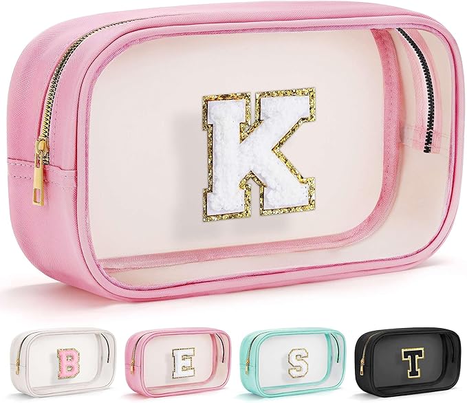 YOOLIFE Birthday Gifts for Girl Kids Gifts for Mom Women Travel Makeup Bag Pouch Beach Bags Clear Makeup Bags Cosmetic Bag Birthday Gift for 6 7 8 9 10 11 12 Year Old Girls Pink K