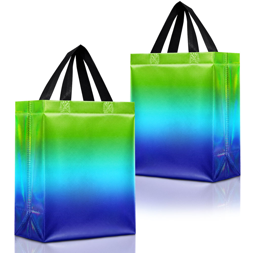 Nush Nush Medium Blue to Green Rise Gift Bags, 8 x 4 x 10, Set of 12