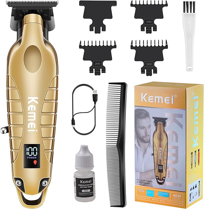 KEMEI 2293 Hair/Beard Trimmer for Men Zero Gapped Hair Clippers for Barbers