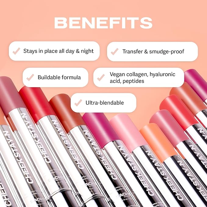 Sacheu Cheek STAY-N Liquid Blush for Cheeks — High Pigment, Buildable, Lightweight Cream Blush for Dewy & Radiant Flushed Cheeks — Long-lasting & Cruelty Free, I'm Guilty