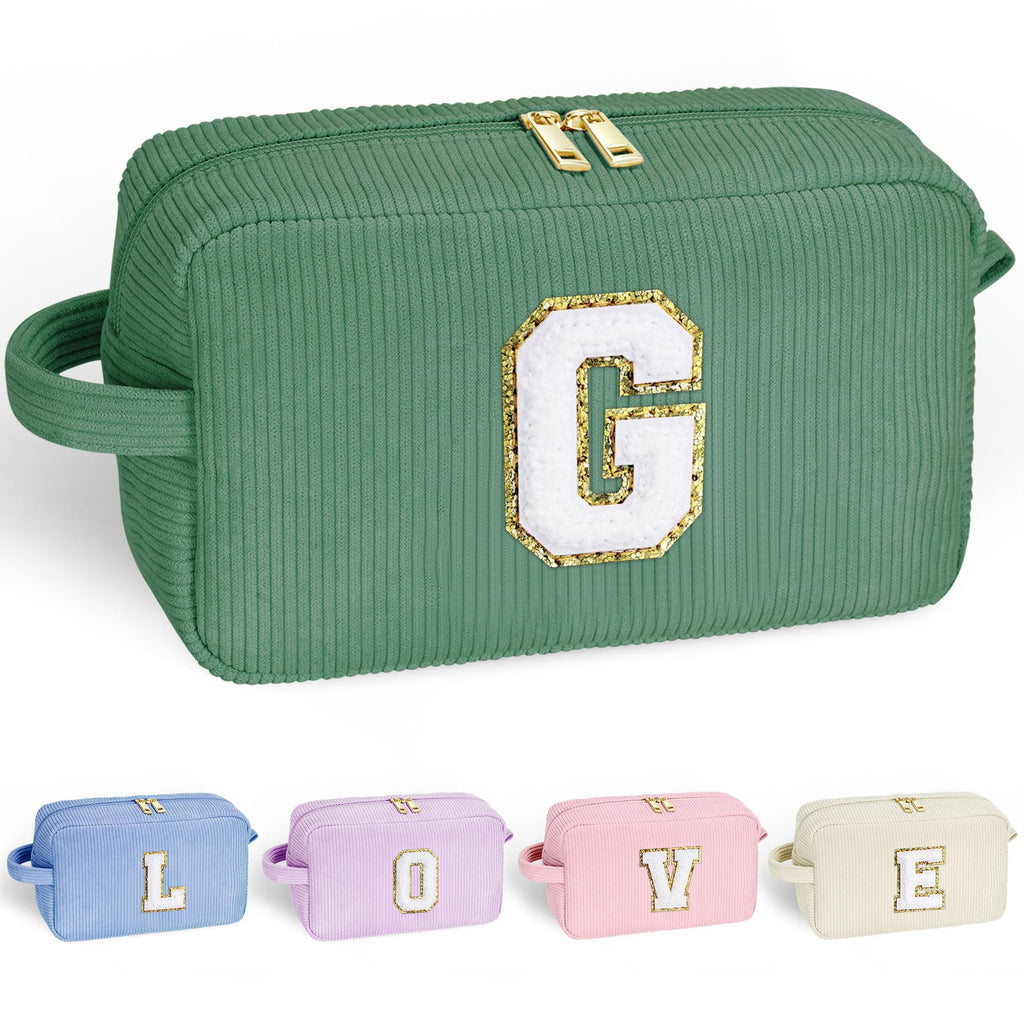 YOOLIFE Small Makeup Bag - Green Travel Cute Makeup Bag & Makeup Brush Bag Personalized Gifts Skincare Bag Travel Toiletry Bag Thank You Gifts Graduation Gifts Birthday Gifts for Girls Women G