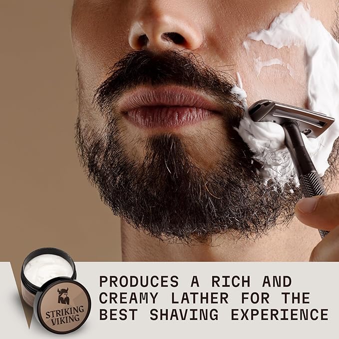 Striking Viking Men's Shaving Cream - 5.3 Oz, Sandalwood Scent