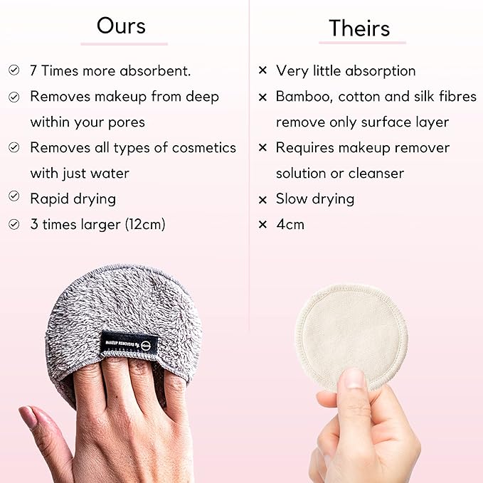 Ogato Reusable Makeup Remover Pads, Microfiber Cleansing Cloths, 5-Pack