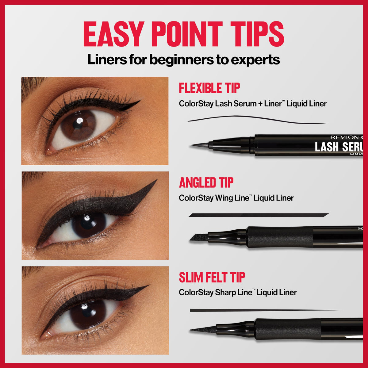 REVLON ColorStay Lash Serum + Liner, Liquid Eyeliner, 001 Blackest Black