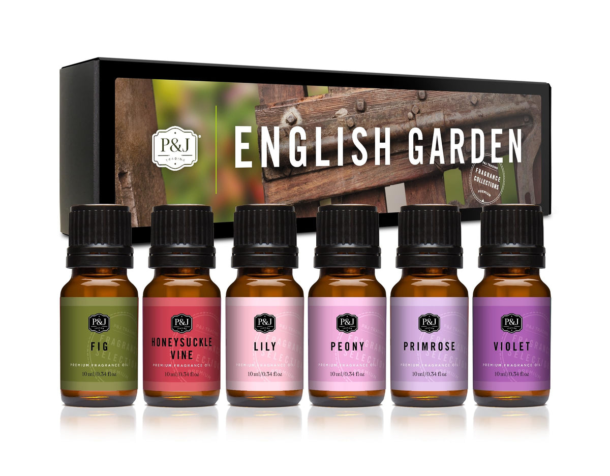 P&J Fragrance Oil Favorites Set | Fresh Cotton, Amber, Leather, Strawberry Shortcake, Lilac, Vanilla for Candle Making, Soap Making Supplies, Diffuser Oils Scents