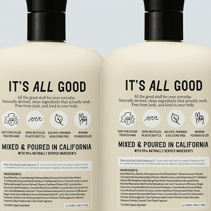 California Naturals Classic Clean Toasted Coconut Shampoo Conditioner Set, Natural, Vegan, Cruelty, Silicone, Paraben, and Sulfate Free, All Hair Types, 20 Fl Oz