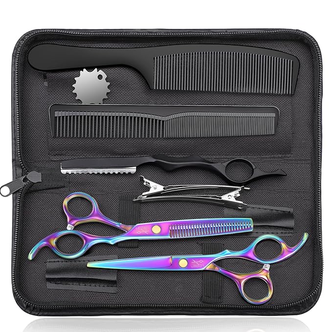 JASON Hair Cutting Scissors Set - 6" Professional Haircut Shears Rainbow