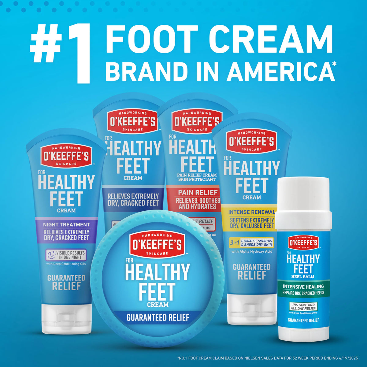 O'Keeffe's for Healthy Feet Foot Cream - 3.2 oz Jar (12 Pack) - Guaranteed Relief for Extremely Cracked, Dry Feet, Repairing Skincare, Instantly Boosts and Retains Moisture Levels