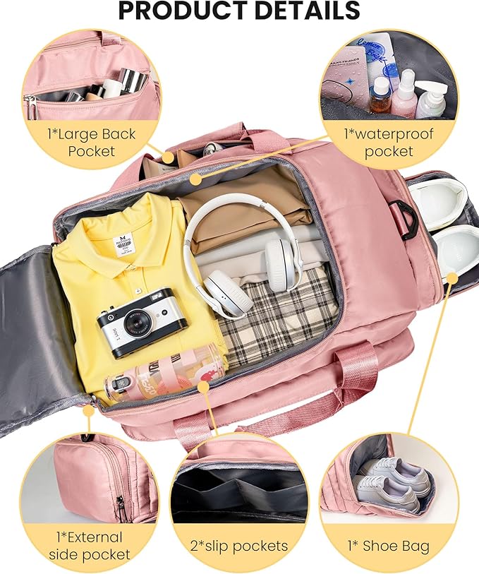Vogewood Birthday Gifts for 6 Year Old Girls, Convertible Initial Gym Bag