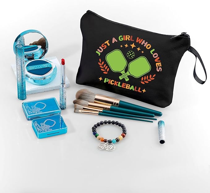 ARIOSEY Pickleball Gifts for Women, Travel Makeup Cosmetic Bag