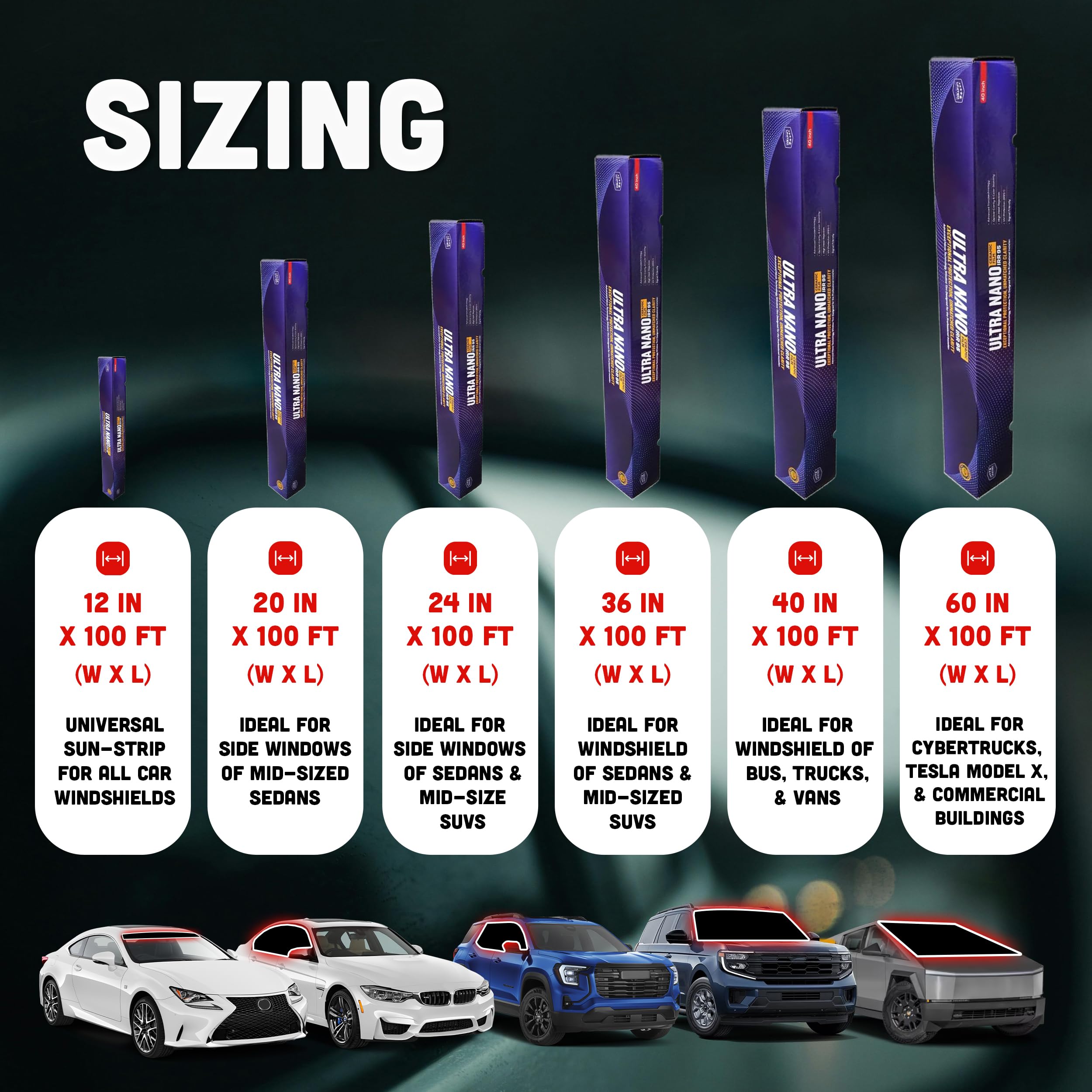 United 2PLY Ultra Nano Ceramic Window Tint Film – 35% VLT High Heat Rejection Automotive Film with 80-90% IR, UV Blocking & Color Stable Adhesive, Ultra Ceramic Car Window Tint, 20 Inch x 100 Ft Roll
