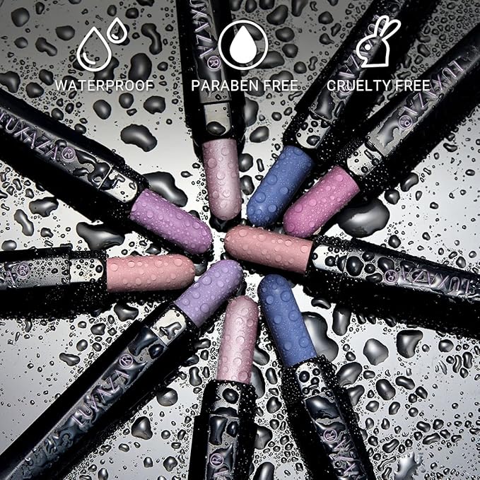LUXAZA 6PCS Cream Eyeshadow Stick Makeup Sets, Metallic And Matte Shimmer Eye Shadow, Eye Brightener Stick Pencil Crayon Make up Set - Purple Pink