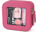 FASAOH Small Clear Makeup Bag Travel Cosmetic Case, Portable Make Up Organizer Traveling Compact Car Bag for Essentials Transparent Toiletry Bag with Zipper