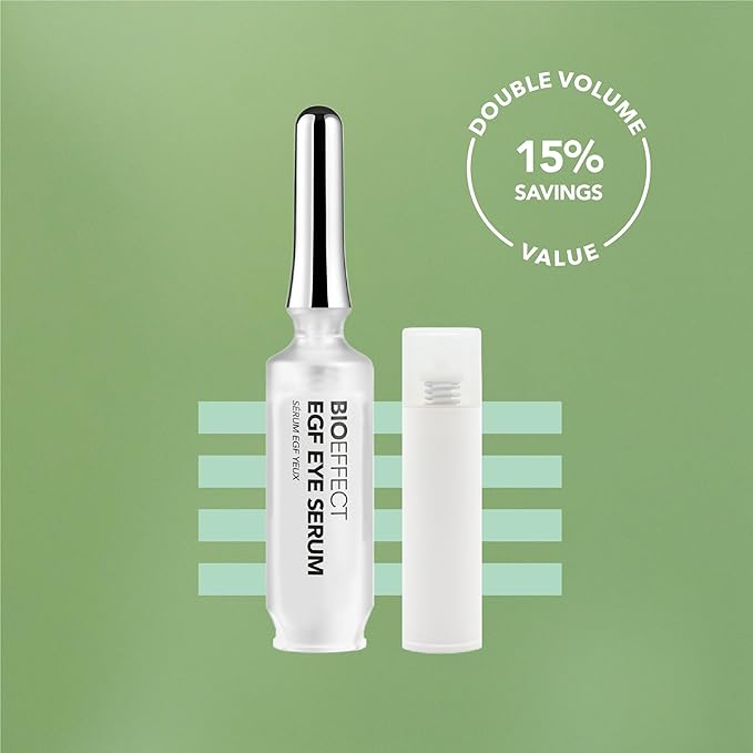 BIOEFFECT EGF Eye Serum with De-Puffer Rollerball | Refill Set, 0.20 Fl Oz