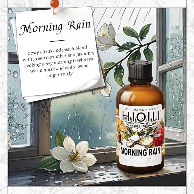 HIQILI Morning Rain Fragrance Oil for Soap, Candle & Diffuser