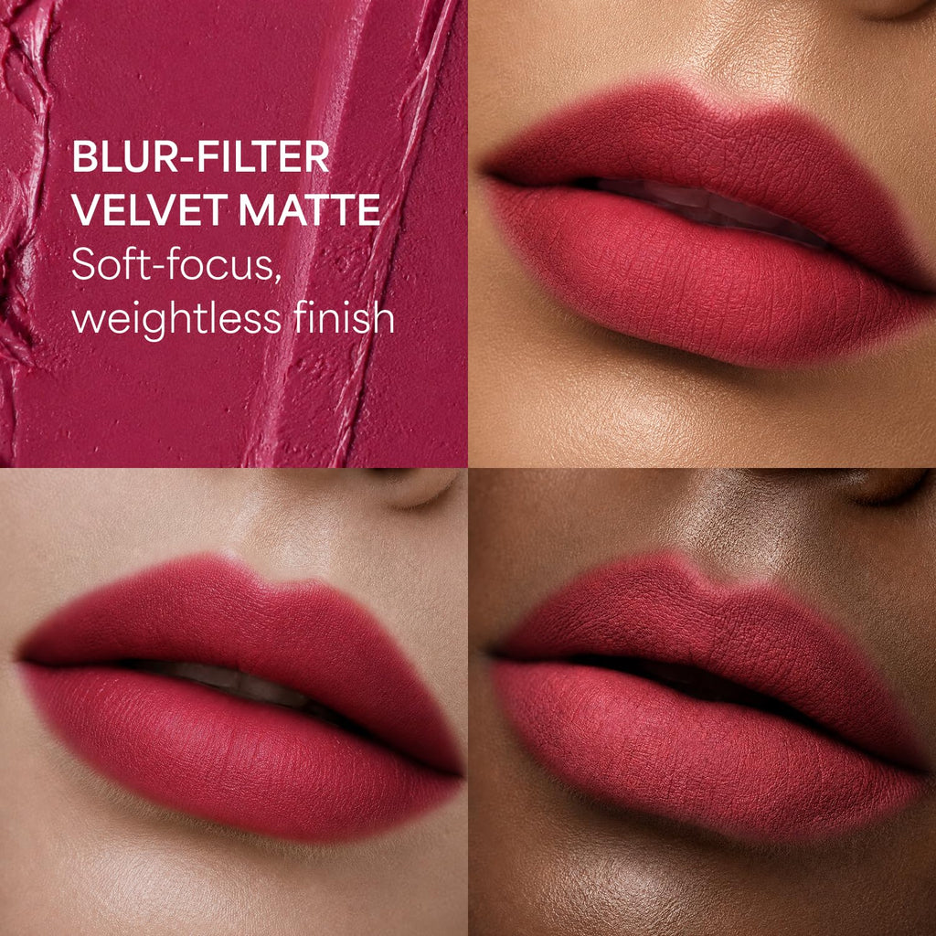 ENTROPY Makeup Matte Lip Tint – Soft Blur Line/Lightweight Velvet Matte Lip Tint, Soft Focus Finish, Natural MLBB Color, Long Lasting Lip Color - Rhodia Gem (Deep Rosy Plum)