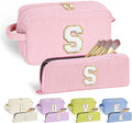 YOOLIFE Personalized Makeup Bag - Teen Girls Gifts Pink Makeup Bag Initial Cosmetic Bag Travel Makeup Bag Makeup Bags Personalized Gifts Girlfriend Best Friend Birthday Gifts for Women Girls Pink S