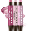 Burt's Bees Lip Shimmer Pink Collection, Tinted Lip Balm Stick, Moisturizing for All Day Hydration with Natural Glowy Pigmented Finish & Buildable Color, 3 Shades, Value Pack, 0.09 oz., Three Tubes