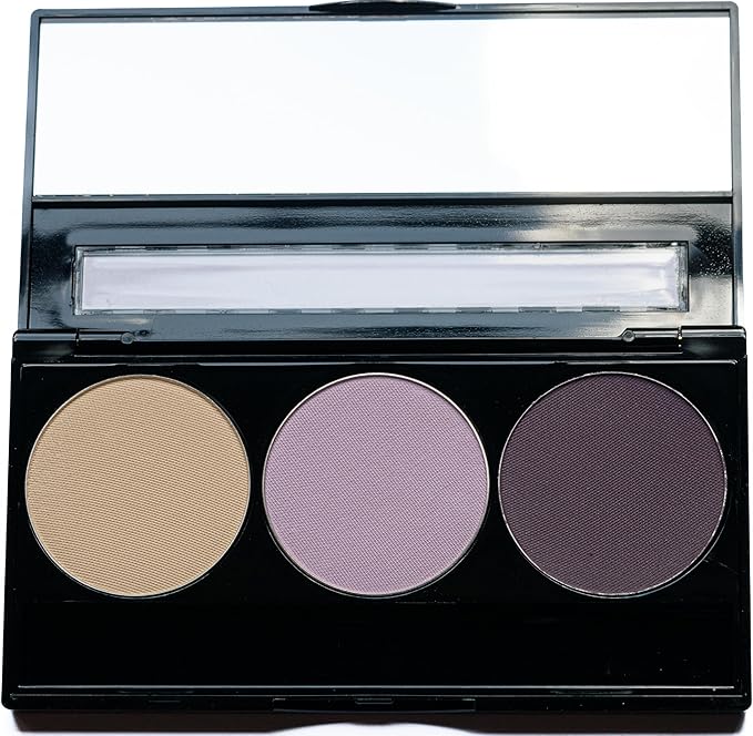 Pure Ziva Off White, Matte Light Lavender, and Matte Deep Purple Vegan Eyeshadow Trio Palette; Talc, Paraben & Cruelty Free