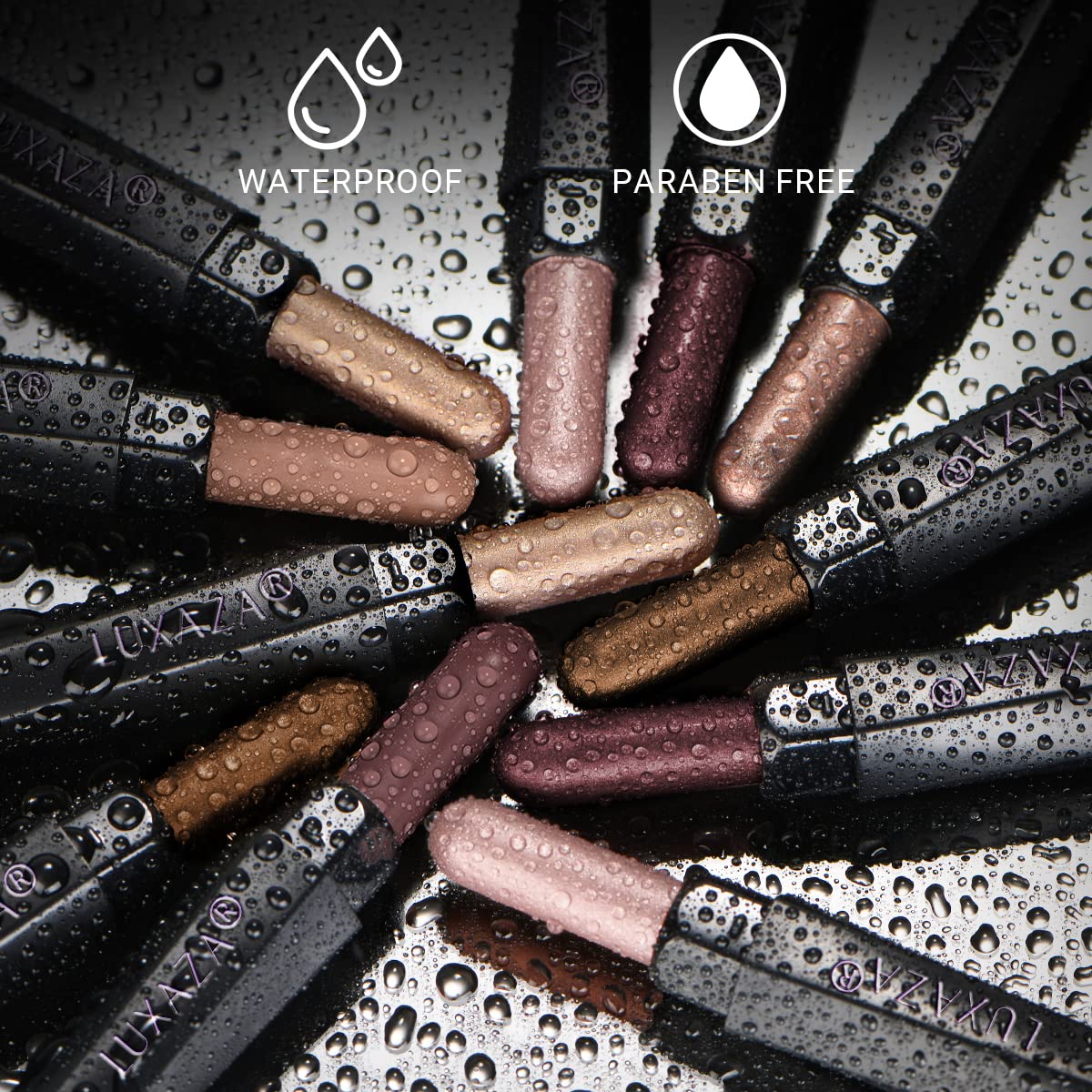 LUXAZA 6PCS Cream Eyeshadow Stick Makeup Sets, Metallic And Matte Shimmer Eye Shadow Eye Brightener Stick Pencil Crayon, A05-Wine Red