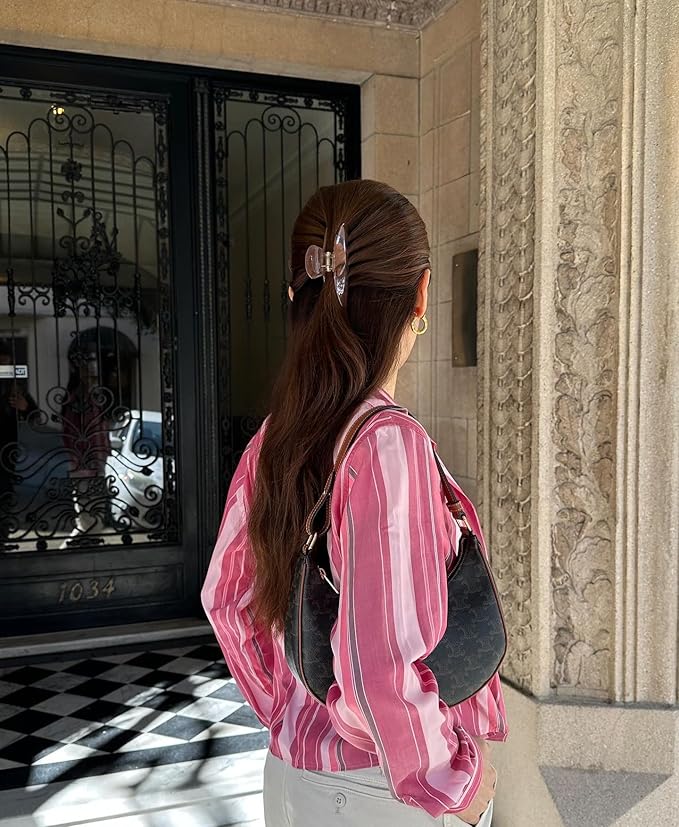 Luxury Mocha Claw Clip for Women | Our Large 4 Inch Hair Clip Creates Beautiful Half Ups, Secure Updos & Chic Daily Styles | Premium Acetate Claw with Secure Hold & Snag Free Teeth for Easy Styling