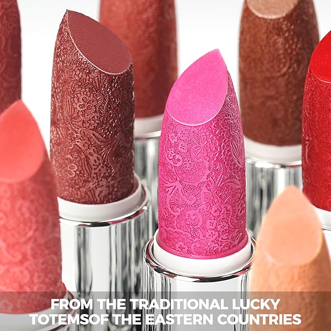 Anglicolor 2pcs Metallic Glitter Pink and Red Lipstick High Impact Lipcolor,Moisturizing Creamy Formula,Lipstick For Women,Smooth and Non-Sticky,Full-Coverage Lip Color