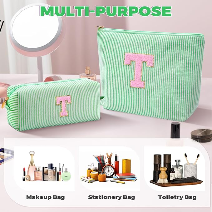 Btffitting Gifts for Teen Girls Women - Birthday Gifts for 10 11 12 13 14 15 16 17 18 Years Old Girl,Makeup Bag Cosmetic Bag,Teacher Gift Trendy Stuff Toiletry Bag - Green,T