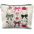 RYYCDOI Coquette Bow Ghost Cosmetic Bags: Cute Halloween Gifts for Women, Horror & Spooky Makeup Bags