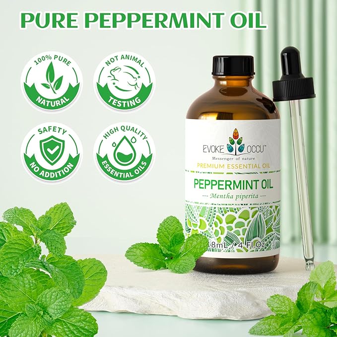 EVOKE OCCU Peppermint Oil for Spray, Hair, Aromatherapy, Diffuser