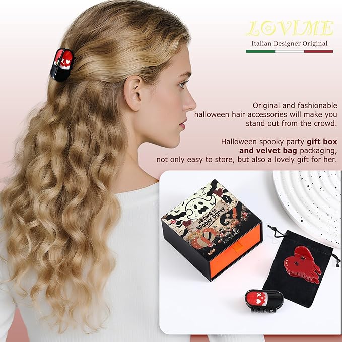 Halloween Hair Clips for Women Mini Cute Acetate Claws Heart & Capsules