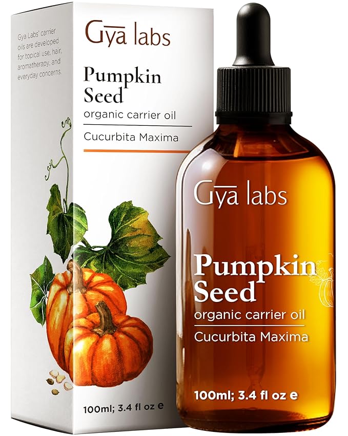 Gya Labs Pumpkin Seed Oil - 3.4 Fl Oz - Carrier Oil for Hair, Skin, Face, Scalp & Body Massage