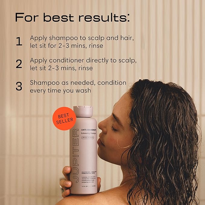 Jupiter Balancing Shampoo & Nourishing Conditioner for Men & Women - Clarifying Cleanse for Oily, Dry & Sensitive Scalp - Hydrates, Softens & Smooths - Color-Safe, Sulfate-Free, Paraben-Free