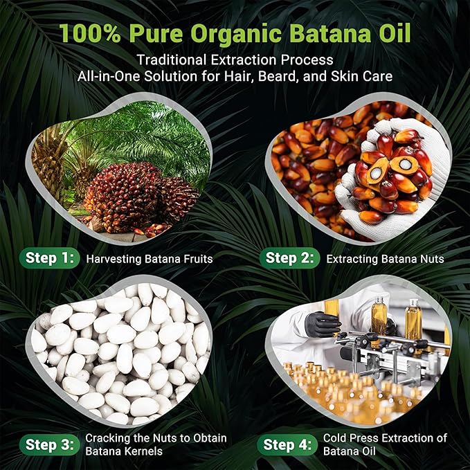 Dr. Healdy Batana Oil for Hair Growth, 100% Pure & Unrefined - Deep Repair Dry Damaged Hair, Reduce Frizz & Split Ends, Nourish Scalp with Omega 9 & Vitamin E, for All Hair Types (60ml 2.03Fl.Oz)
