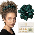 Curlfriend Oversized Mulberry Silk Scrunchie for Women, XL, Emerald