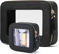 FASAOH Clear Makeup Bag with Mini Cosmetic Bags,Travel Toiletry Bag for Women,Portable Cosmetic Bag Case, Transparent Waterproof Cosmetic Organizer Storage Bag for Women Men